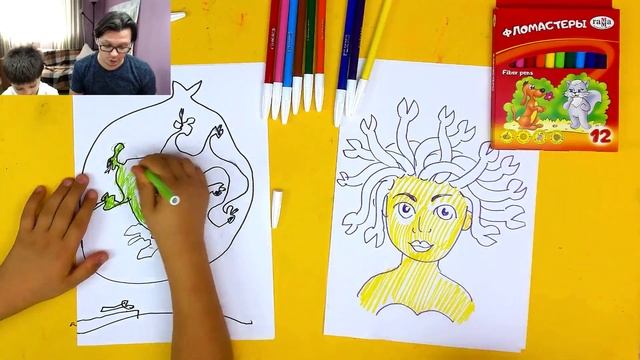 Голова Медузы Горгоны - рисуем с Ромой смотреть онлайн