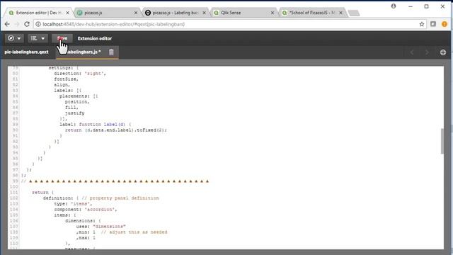 School of Picasso JS Part 2 Create Qlik Sense Extension смотреть онлайн