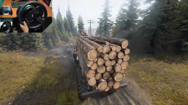 Delivery Medium Logs (Pacific ORCA II) SnowRunner | Thrustmaster T300RS Gameplay смотреть онлайн