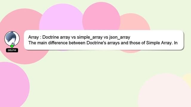 Array : Doctrine array vs simple_array vs json_array смотреть онлайн