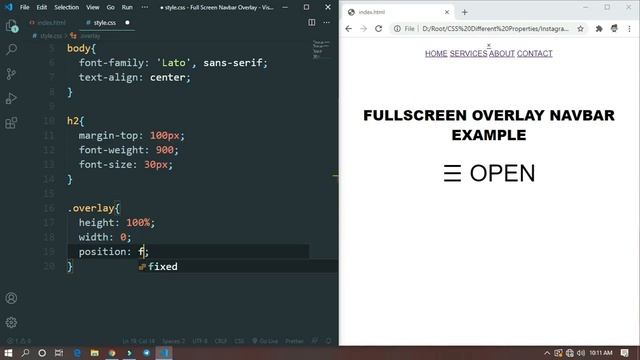 How To Make A Responsive FullScreen Navbar Overlay | HTML CSS Tutorial смотреть онлайн