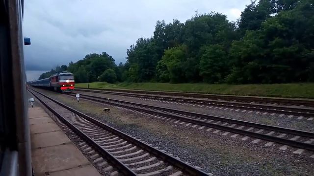 ТЭП70-0377 с поездом №614Б Солигорск-Могилёв. смотреть онлайн