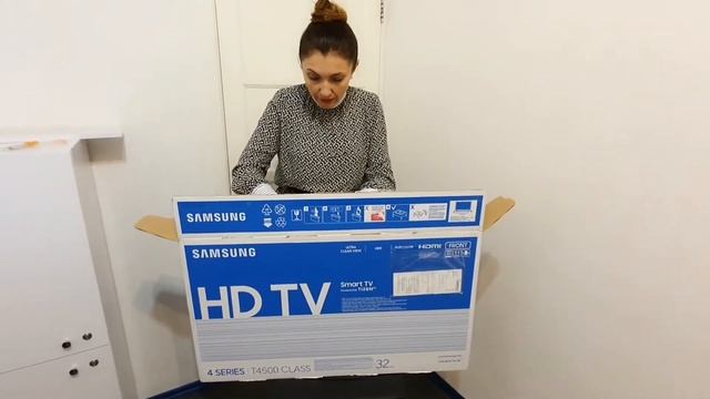 Распаковка телевизора Samsung UE32T4510AUXUA из магазина АЛЛО? смотреть онлайн