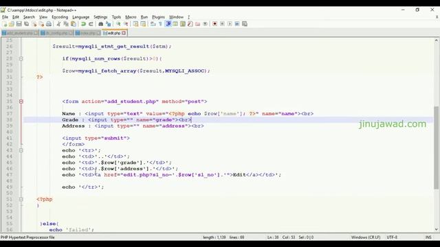 Edit MySql data from PHP Page-PHP MySQL CRUD Application-Part 4 смотреть онлайн