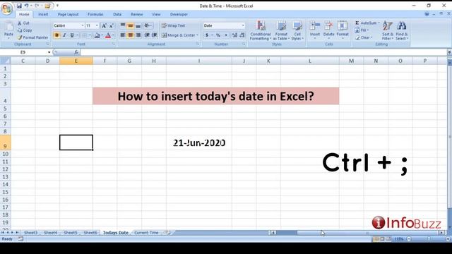 Insert Today's Date and Current Time in Excel смотреть онлайн