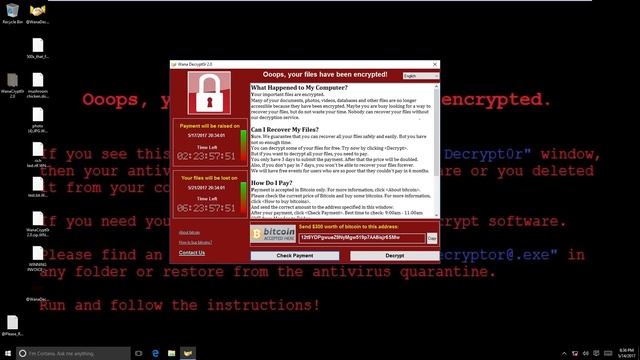 Trojan.Ransom.WannaCrypt (WanaCrypt0r 2.0/WannaCry, NHS Ransomware) смотреть онлайн