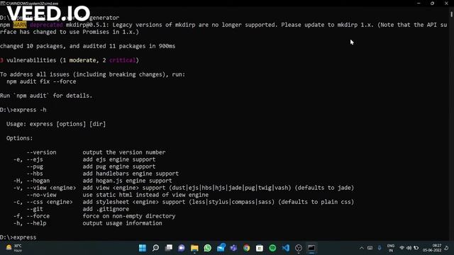 How to install express generator in Windows 10, 11 смотреть онлайн