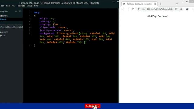 404 Page Not Found Template Design with HTML and CSS - HowToCodeSchool.com смотреть онлайн