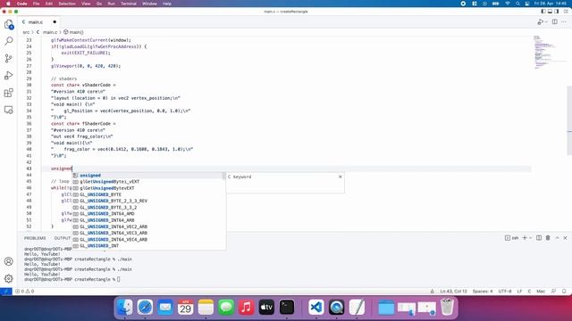 modern OpenGL - create rectangle - in pure C [speed code] смотреть онлайн