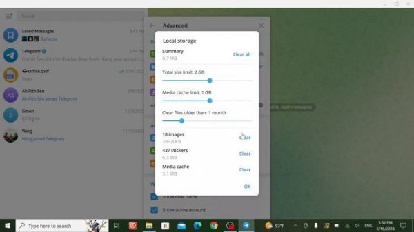 How to clear cache on telegram desktop/ pc / window #telegram #smooth