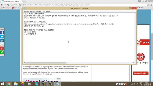 Solucion al Problema: "Created Direct 3D Device" Facil , Corto y FUNCIONA! смотреть онлайн