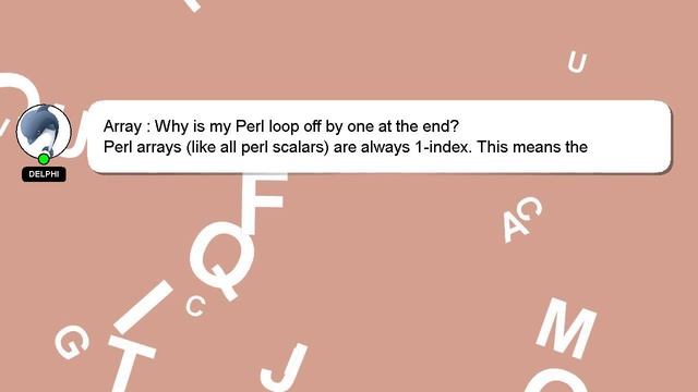 Array : Why is my Perl loop off by one at the end? смотреть онлайн