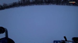 Поездка на рыбалку на снегоходе Yamaha Viking 540.  Снегоход по глубокому снегу.