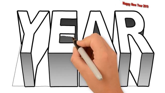 How to draw 3d tetters YEAR - Coloring Letters YEAR смотреть онлайн
