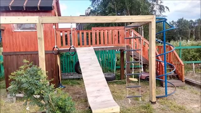 Детская площадка на даче своими руками. смотреть онлайн