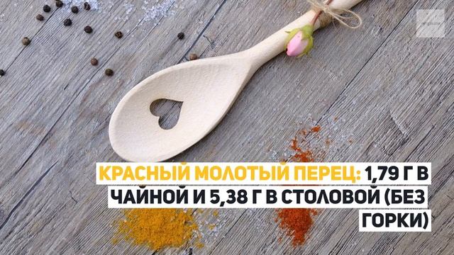 Сколько грамм молотого перца в столовой и чайной ложке? смотреть онлайн