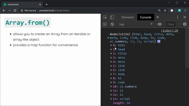 Create Arrays From Objects With Array.from() - JavaScript Tutorial смотреть онлайн