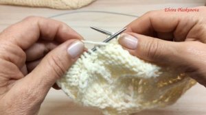 СЛЕДКИ-ТАПОЧКИ ОДНИМ ПОЛОТНОМ НА 2 СПИЦАХ . Домашние тапочки.