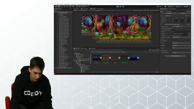 Первая игра на Unity. Урок 2. Камера и Parallax эффект смотреть онлайн