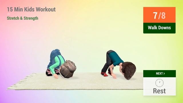 15 MIN FULL BODY KIDS WORKOUT - STRETCH & STRENGTH смотреть онлайн