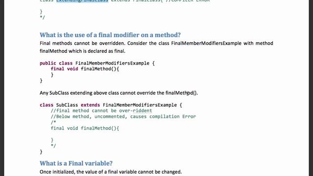 25 Final method, variable and class смотреть онлайн