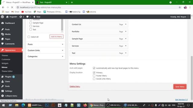 WordPress Dashboard Menu Create bangla tutorial by Freelancer Noyon Class -16 смотреть онлайн