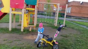 Обучение ребёнка  Катание на велосипеде 3.5 лет