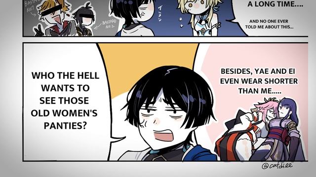 Lumine's Short Skirt Problems (Genshin Impact Comic Dub) смотреть онлайн