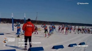 Югорский Лыжный Марафон, 50 км, 2018, победа Александра Большунова.