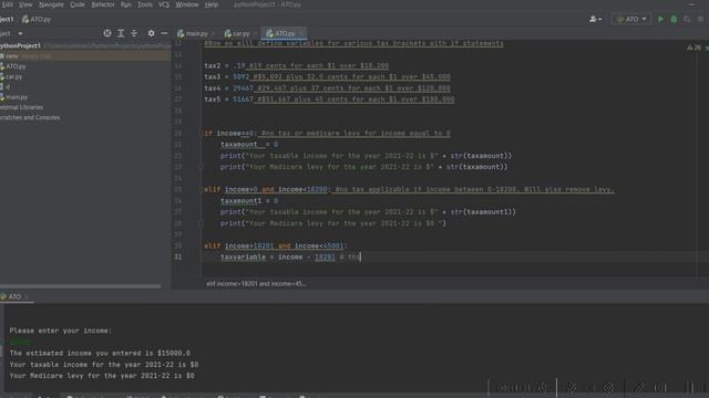 Calculating ATO Tax Thresholds in PyCharm смотреть онлайн