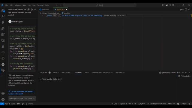 How to Allocate Variable Dynamically on Split String using Python and GitHub Copilot | Be10x смотреть онлайн