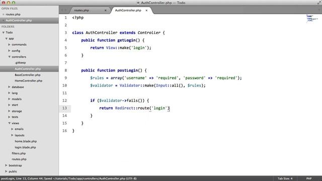 Laravel To Do List App: Logging In (Part 4/9) смотреть онлайн
