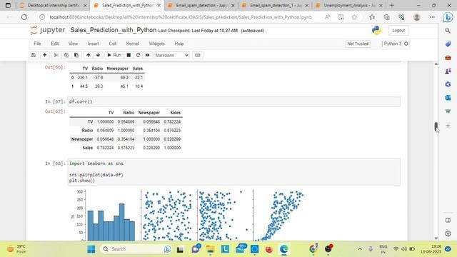 Sales prediction with python | OASIS INFOBYTE Internship | Task 5 смотреть онлайн