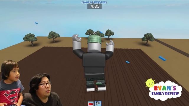 ROBLOX Battle as a Giant Boss! Let's Play with Ryan's Family Review! смотреть онлайн