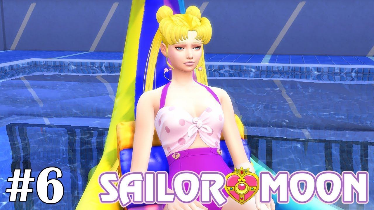 Тихий час в бассейне - The Sims 4 - Sailor Moon #6 смотреть онлайн