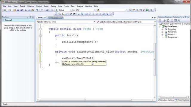 Saving and Loading RadDock for WinForms Layouts смотреть онлайн