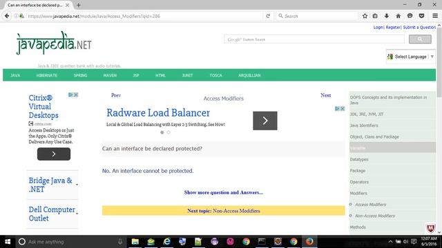 Can an interface be declared protected?
- javapedia.net смотреть онлайн