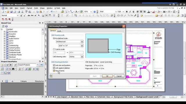 D-Tools SI5.5 Inserting an AutoCAD file into Visio смотреть онлайн