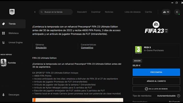 fifa 23 se puede instalar en pc en epic games смотреть онлайн