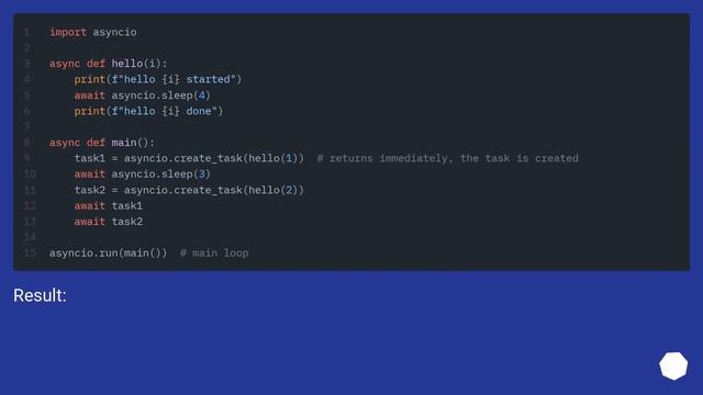 Simplest async/await example possible in Python смотреть онлайн