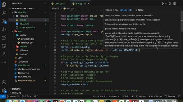 FastAPI (Python Framework) - Auto-Generating Migrations with Alembic & SQLAlchemy