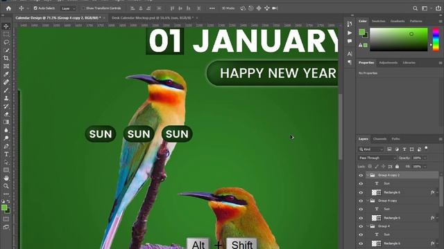Calendar Design 2024 | How to Make a Desk Calendar | Photoshop Tutorial смотреть онлайн