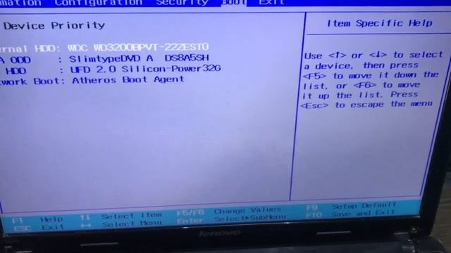 Как зайти и настроить BIOS ноутбука Lenovo IdeaPad G575 для установки WINDOWS 7, 8, 10 с флешки.