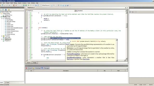 Modbus TCP on C# with a Codesys controller смотреть онлайн