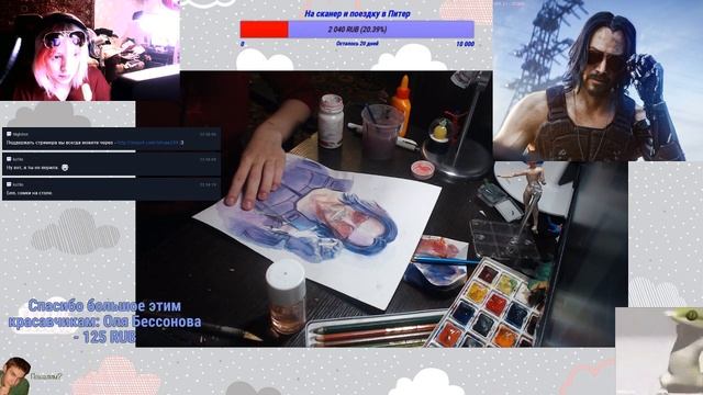 Рисуем Джонни (Киану Ривз) и слушаем вашу музыку ( ͡° ͜ʖ ͡°) смотреть онлайн