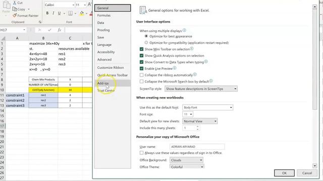 Solving Linear Programming Problem using Microsoft Excel SOLVER - LP Simplex Method - Optimization смотреть онлайн