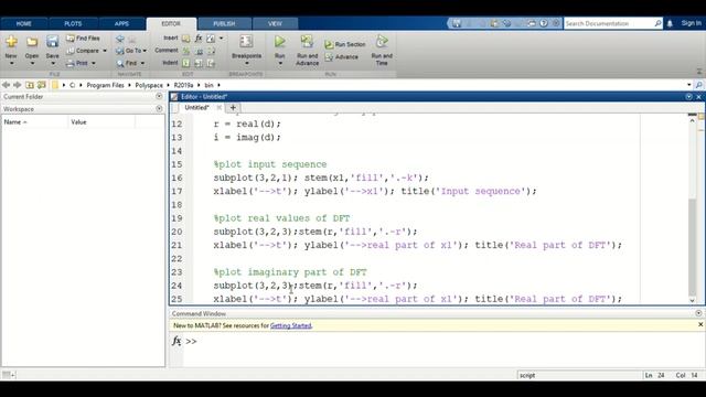 M file to compute DFT or FFT of a user-defined sequence смотреть онлайн