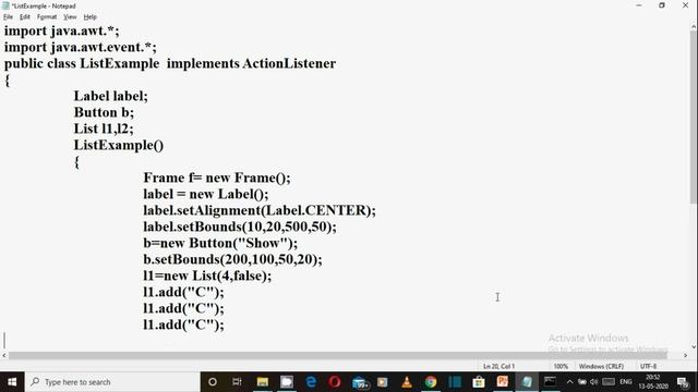 AWT List Example Program with Event Handling in Java (हिंदी में) смотреть онлайн