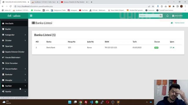 B2B E-ticaret Sitesi Eğitimi | Admin Panel | Bölüm-8 | Tüm Listeleme İşlemlerinin Tamamlanması #php смотреть онлайн