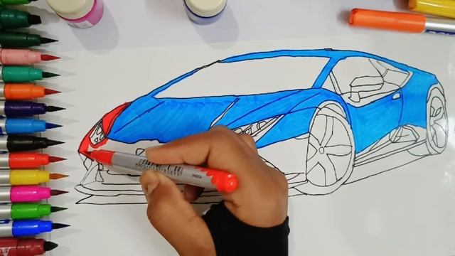 How to Draw a Lamborghini aventador , Coloring dumper for Kids & Toddlers, Drawing, Painting #233 смотреть онлайн